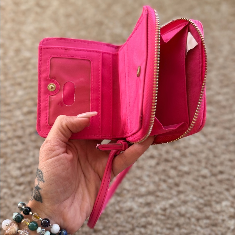 Women's Hot Pink Mini Zip Wallet Wristlet